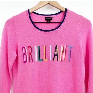 Talbots Pure Cashmere Crewneck Pullover Sweater Brilliant Pink Size XS